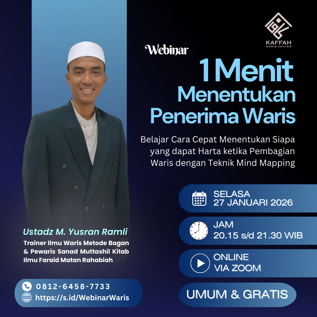 Webinar Waris 1 Menit Menentukan Waris