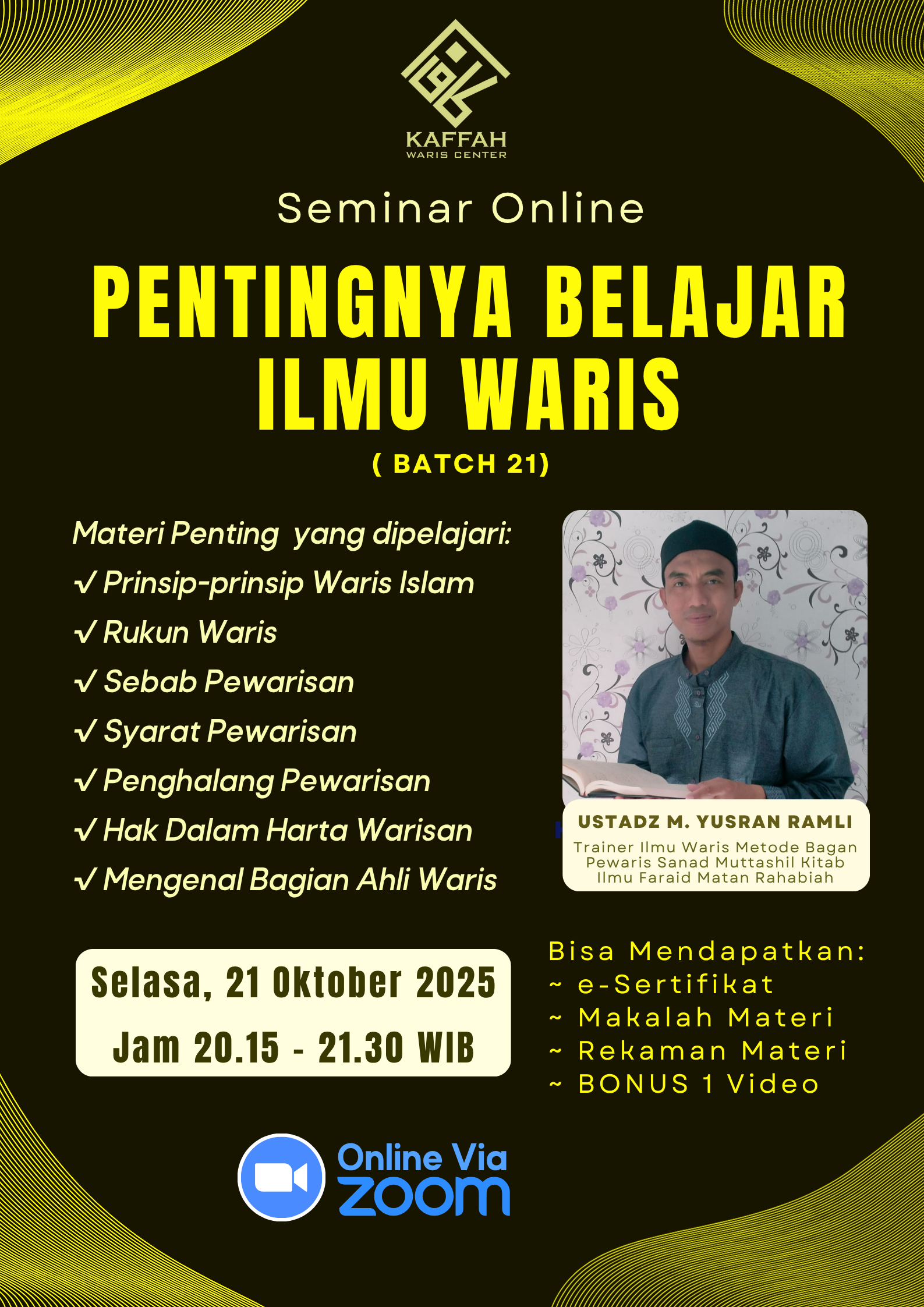 Seminar Waris Online Batch